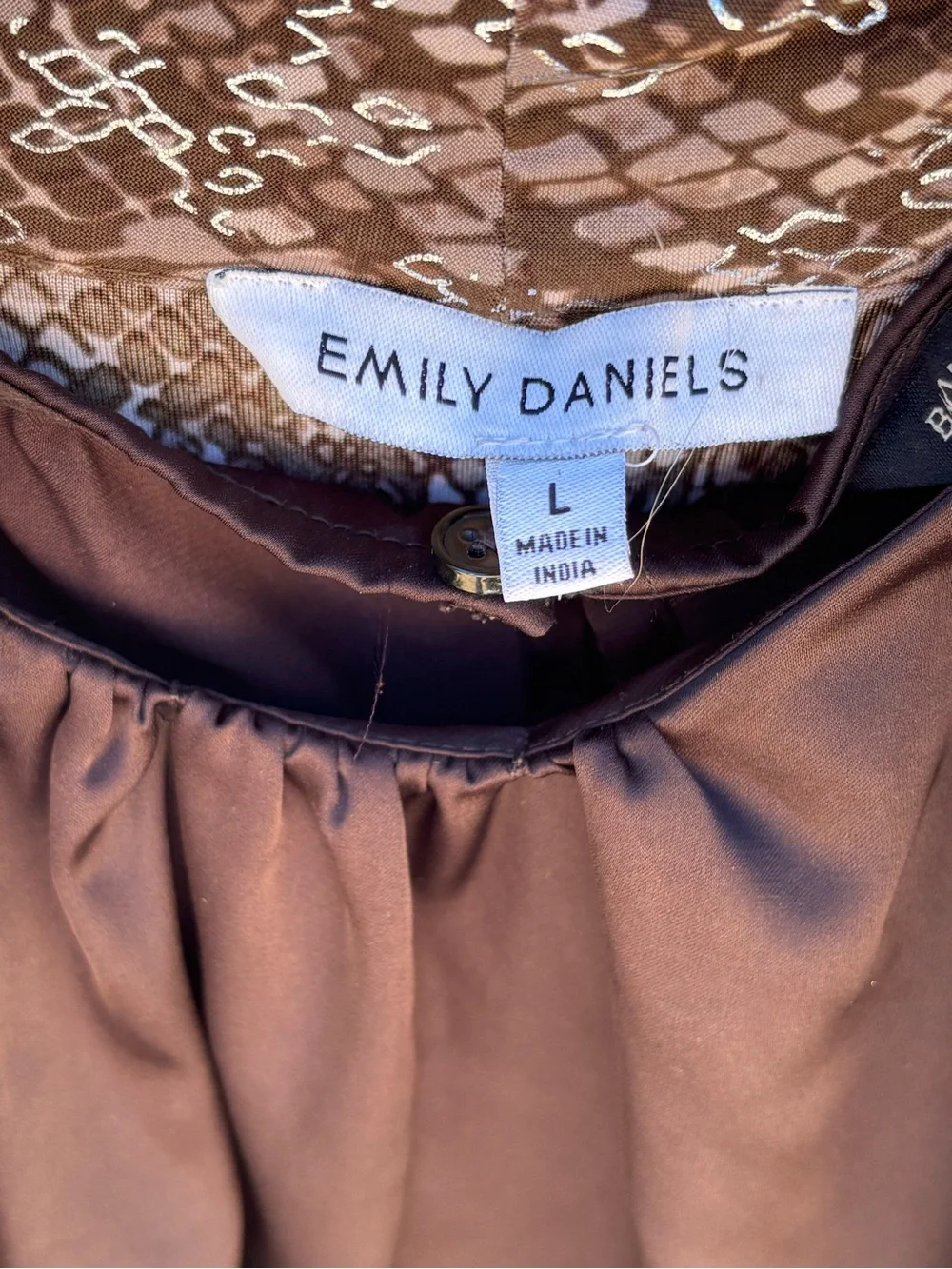 Banana Republic Brown Satin Short-Sleeve Top
